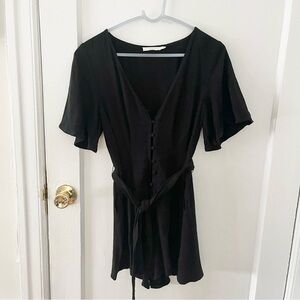 ✨Free w/ Bundle - Lush Black Tie Romper FLAWED